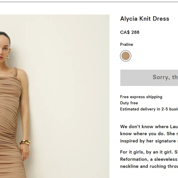 Reformation Alycia Knit Dress Pink - Size XS - Picture 2 of 3